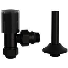 Запорная арматура ASG Plast Robinet coltar radiator cu teava racordare 16x1/2 tur Negru (50101)