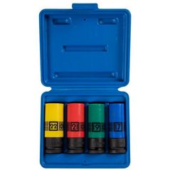 Набор головок, бит, насадок King Tony 44904MP02 набор 1/2" ударных головок тонкостенных, 17,19,21,22 в пластиковой защите, в кейсе