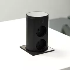 Розетка электрическая ASA Plastici 060.47F.00008 Versalift square version 2 sockets F + 1 USB 5V (A+C) Stainless steel