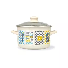 Кастрюля Metalac 51754 эмалированная Country 24cm, 6.75l, крышка стекло