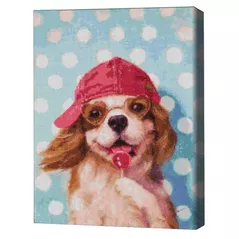 Картина по номерам BrushMe DBS1229FC Mozaic cu diamante 40x50сm (fără cutie) Cățeluș cu acadea, Lucia Heffernan