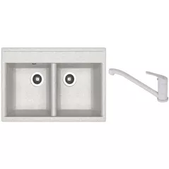 Chiuvetă bucătărie cu bateria Dr.Gans Astra 780 + SanDonna F 1066 gri