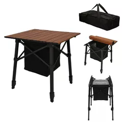 Mobilier pentru camping Jumi OM-353947 Masa de camping cu geanta frigorifica si inaltime reglabila