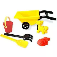 Игрушка для песочницы Promstore 45062 Набор игрушек для песка в тележке 6ед, 34x14cm