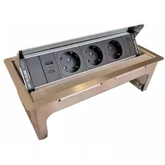 Розетка электрическая ASA Plastici 060.31F.00507 Versanet 3 sockets F + 1 USB 5V (A+C) Brushed steel