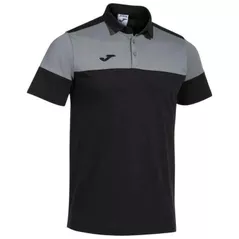 Îmbrăcăminte sport Joma Crew V Short Sleeve Polo Black Grey (XS) 103297.111