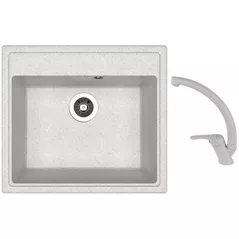 Chiuvetă bucătărie cu bateria Dr.Gans Nika 570 + SanDonna F 1069 gri