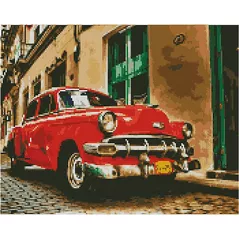 Картина по номерам Strateg FA40800 Красный ретро автомобиль