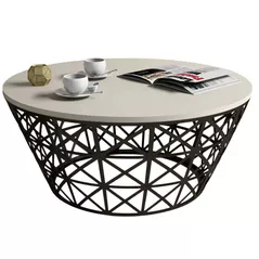 Журнальный столик Trendy Stil Metal Ferforje, Crem 90x38x90cm