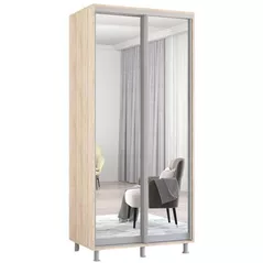 Dulap Mobildor-Lux Aron cu uși glisante din oglinzi (110x60x220H cm) Sonoma