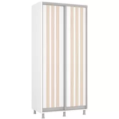 Dulap Mobildor-Lux Aron cu uși glisante сu lamele (100x60x200H cm) Alb Brilliant