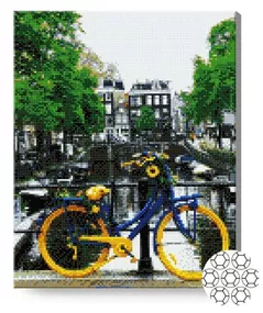 Картина по номерам Art Gallery GA87153 Mozaic cu diamante 40x50cm Bicicleta langa canal