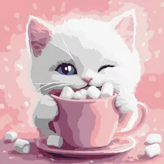 Tablou pe numere Ideyka (KHO6768) Cocoa for a cat (picture №3), 30х30