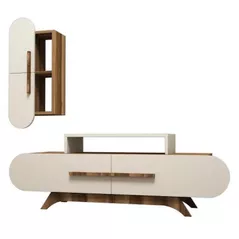 Comodă TV Trendy Trandafir S, Nuc, Crem 145x49x36cm