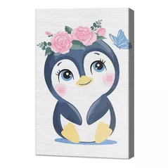Картина по номерам Art Gallery CX4885 20x30cm Un pinguin in coronita de flori