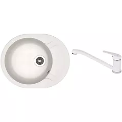 Мойка кухонная со смесителем Dr.Gans Berta 580 + SanDonna F 1066 alb