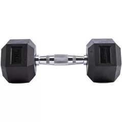 Гантель LivePro 49880 Gantera Hex Rubber Dumbbell 2x20kg, LP8005/20/BK