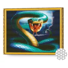 Картина по номерам Art Gallery GA76984 Mozaic cu diamante 40x50cm Sarpele verde