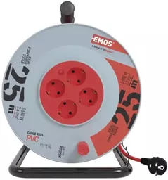Prelungitor electric Emos P09225M 25m 4 гнезда 3x2.5mm2 (на катушке)