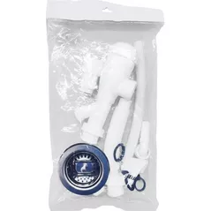 Sifon pentru chiuvetă bucătărie Uniplast B3-RFO45 tip butelie D.1.1/2"x40 cu 1 racord, preaplin si furtun gofrat 40/50 METLINE