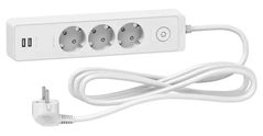 Фильтр электрический Schneider ST943U3W, 3 locuri + 2 USB + intr. 16A 3m