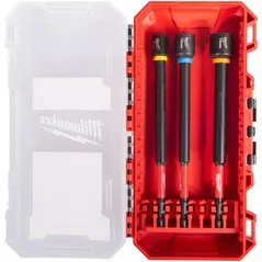 Set de tubulare, bite, duze Milwaukee 4932499426 Set din 3 capuri magnetice lungi 8.10.13 mm