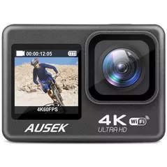 Экстрим-камера Ausek AT-Q60AR, 16MP, 4k/30fps, 900mAh, Black