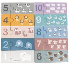 Puzzle Viga 44071 Puzzle din lemn Numere și animale