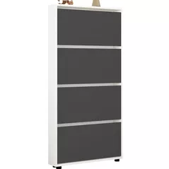 Полка для обуви Mobildor-Lux Leo Slim 90x16x164H cm White/Anthracite
