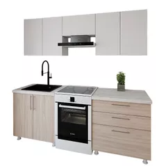 Мебель для кухни Smartex (30057) K2 220сm Alb+Stejar Deschis