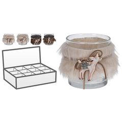 Свеча Holland 49219 Подсвечник стеклянный Стакан 8x7cm с обвязкой