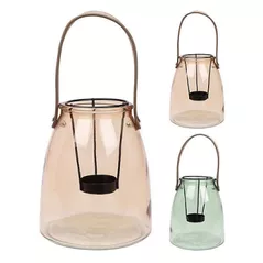 Lumânare H&S 37001 Sfesnic din sticla cu maner si suport lumanare 13x15сm (in sortiment)