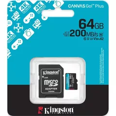 Флеш карта памяти SD Kingston SDCG4/64GB, microSD Class10 A2 UHS-I U3 (V30)