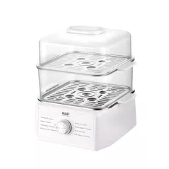 Aparat de gătit cu aburi Raf R.5431, 4.5L+3.8L, 1200W, White