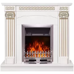 Камин электрический ArtFlame Calisto & Galileo silver, 1020x1100x300 mm, Alb