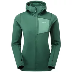 Одежда для спорта Rab Jacheta dame Superflux Hoody Green Slate 08 (QFG-14-GNS-08)