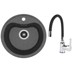 Chiuvetă bucătărie cu bateria Dr.Gans Dora + SanDonna F9995 negru