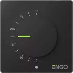 Термостат ENGO Controls ESIMPLE-230B, montaj pe perete, control mecanic, black