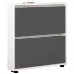 Raft pentru încălțăminte Mobildor-Lux Leo Slim 80x16x86H cm White/Anthracite