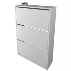 Raft pentru încălțăminte Bofigo Pantofar, 3 compartimente, 74x24x111 cm, Alb (18-03-01)