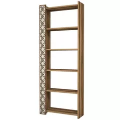 Raft de birou Trendy Oras, Nuc, Smantana 64x170x24cm, raft de carti