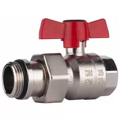 Запорная арматура HERZ Robinet bila cu olandez 1" (Rosu) cu garnitura pentru distrib. (88688)