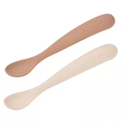 Посуда для кормления Beaba B913599 Set 2 lingurite silicon 4+ luni Clay