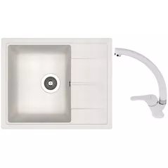 Мойка кухонная со смесителем Dr.Gans Nika 580 + SanDonna F 1069alb