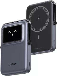 Acumulator extern USB (Powerbank) Ugreen 45327, Uno Series Magnetic Wireless with Kickstand 10000mAh, 7.5/20W, Space Gray