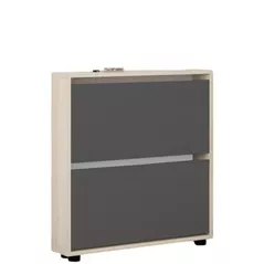 Raft pentru încălțăminte Mobildor-Lux Leo Slim 90x16x86H cm Sonoma/Anthracite