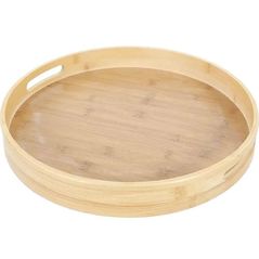 Tavă de bucătărie EuroGold 7108200002 Tava rotunda cu minere din bambus, 38x38cm