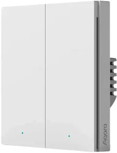 Выключатель электрический Aqara H1 PRO - 2 клавиши (c нулём) квадратный подрозетник, белый (QBKG31LM)