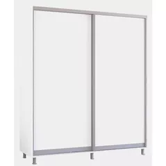 Dulap Mobildor-Lux Aron-P uși glisante din PAL (200x60x220H cm) Alb Brilliant