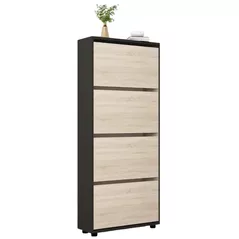 Полка для обуви Mobildor-Lux Leo Slim 50x16x164H cm Anthracite/Sonoma
